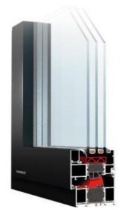 70, 75, 80 Series Frame Fan Flush Double Inward Opening with Screen Window System Windows.