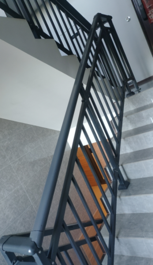 Prefabricated zinc steel stair railing.